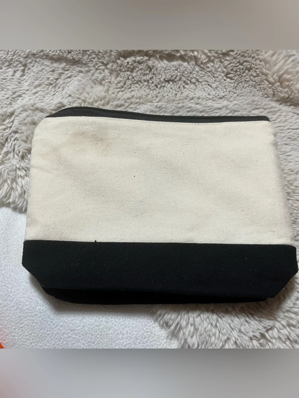 Canvas Monogram Pouch with Black Accent - 'R'
